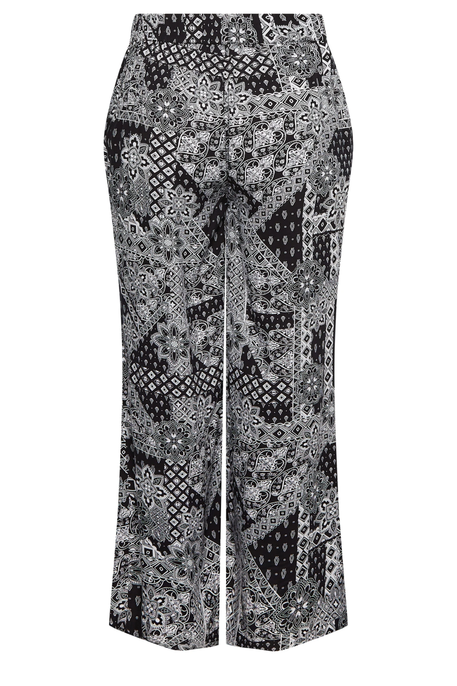 YOURS - Pantalon Wide Leg Noir Imprimé Paisley – Image 6