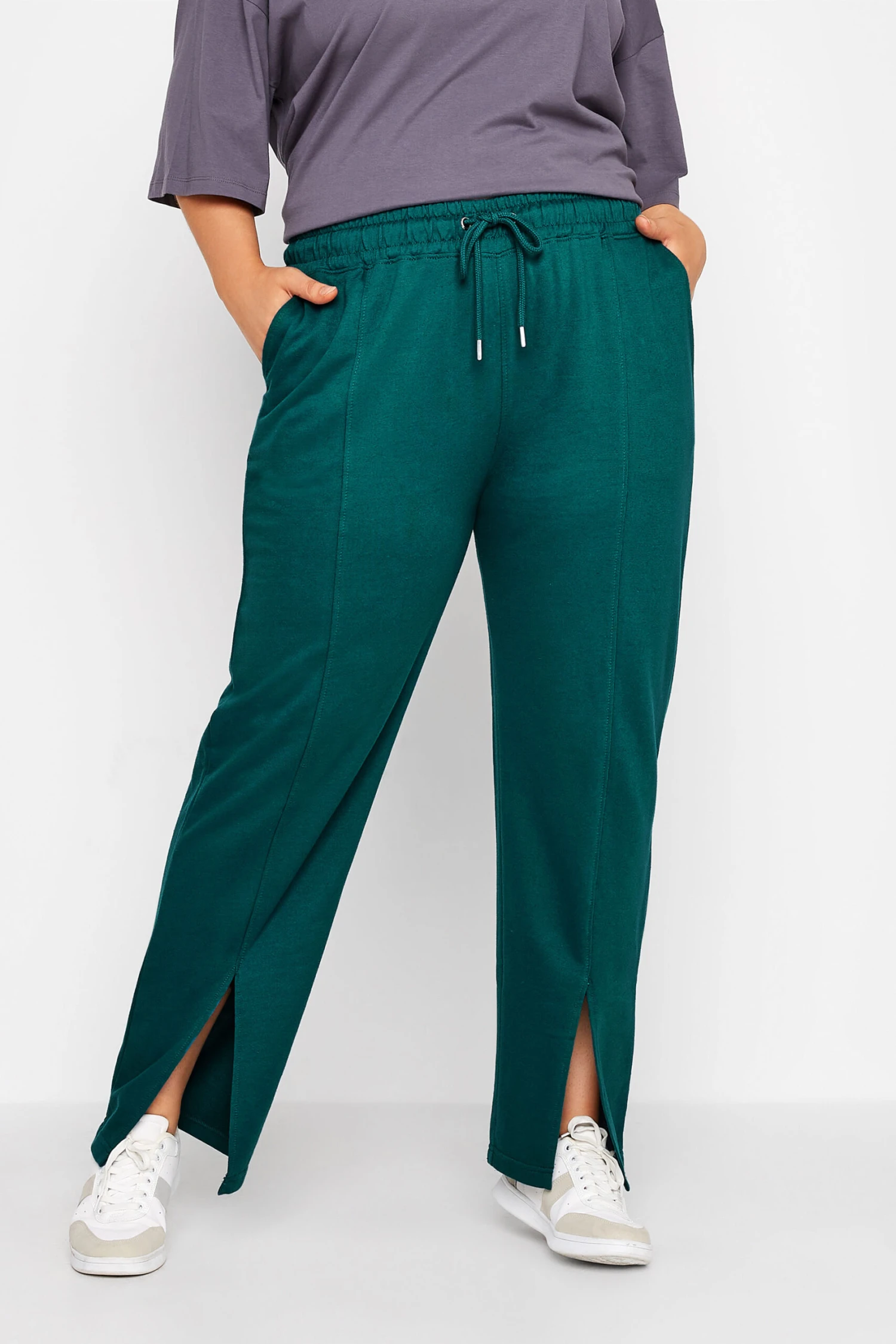 Jogging Bleu Sarcelle Coupe Droite Ă Fentes