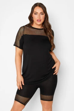 LIMITED COLLECTION - Cycliste Noir En Jersey Avec Filet