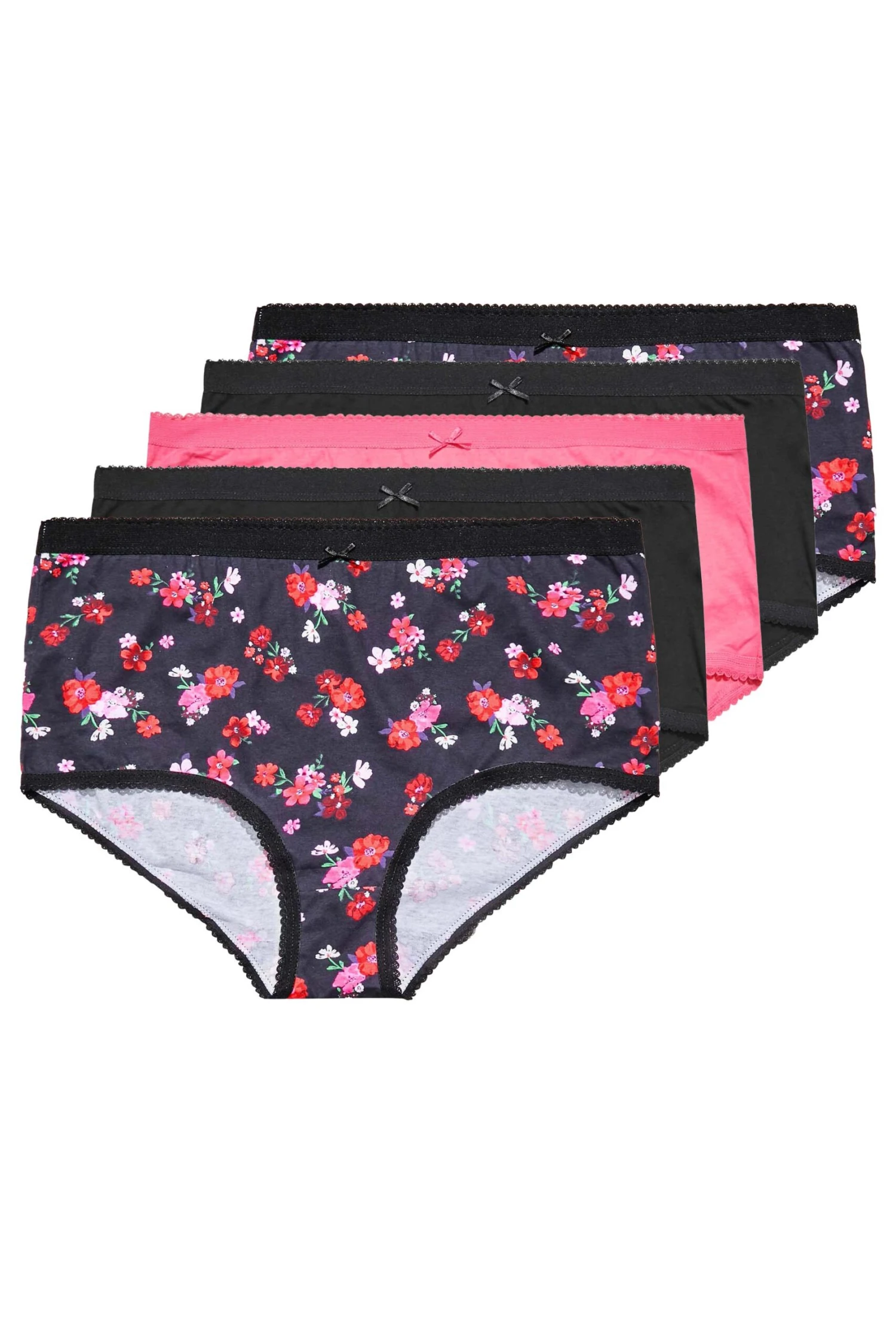 Lot De 5 Culottes Noires & Roses Floral Automne – Image 3