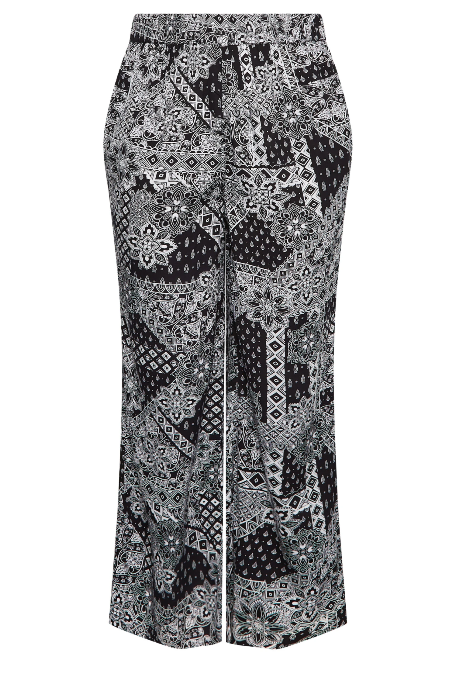 YOURS - Pantalon Wide Leg Noir Imprimé Paisley – Image 5