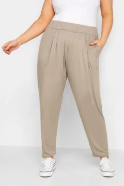 YOURS - Pantalon Style Sarouel Beige Plissé