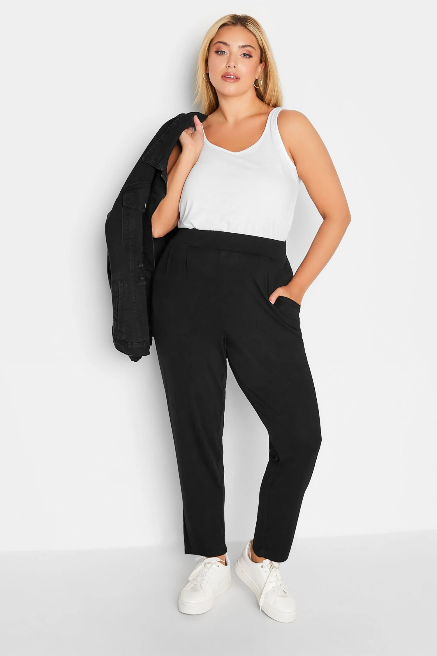 Pantalon Fluide En Jersey Noir – Image 2