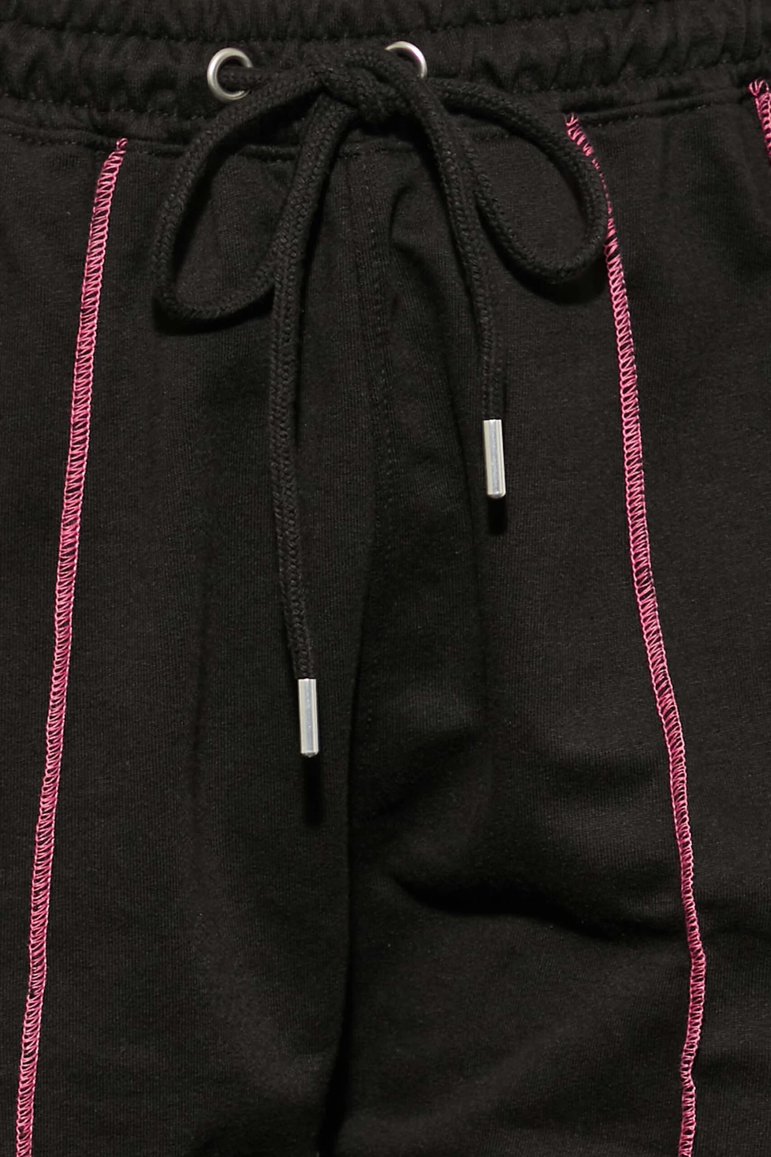 Jogging Noir Coutures Roses En Jersey – Image 4