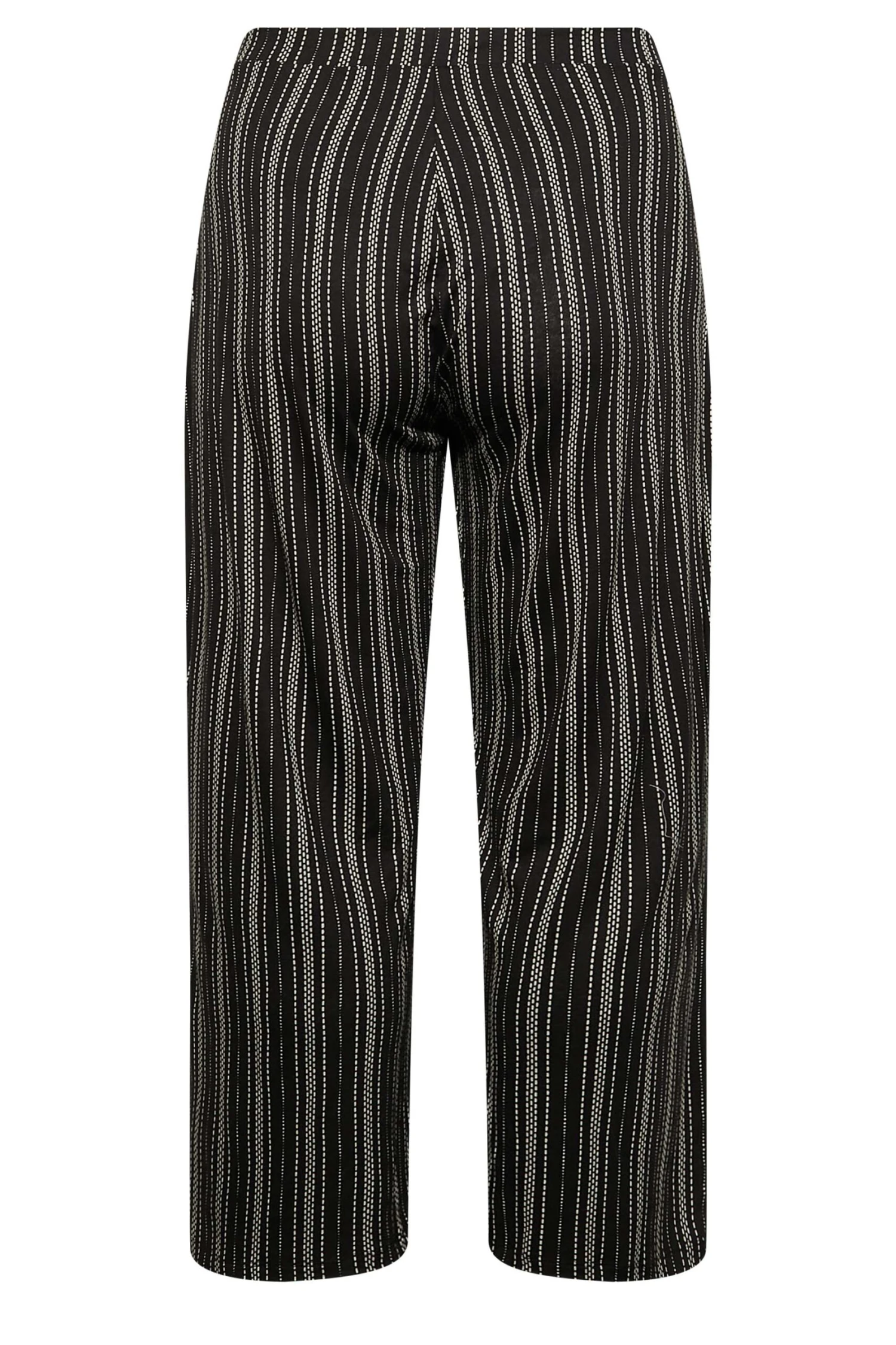 Pantalon Wide Leg Noir Stretch à Rayures – Image 7