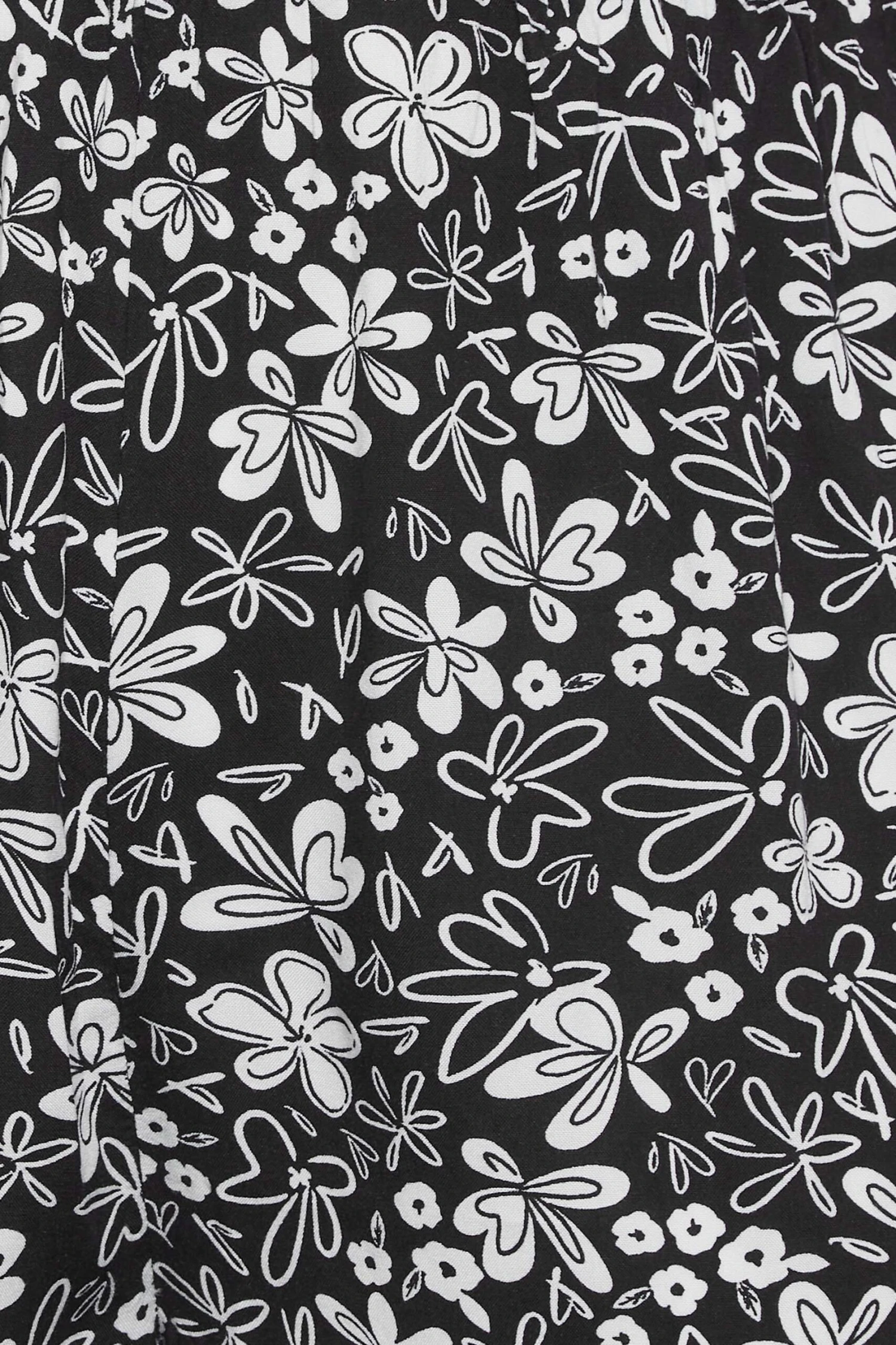 YOURS - Pantacourt Noir Floral Blanc à Poches – Image 4