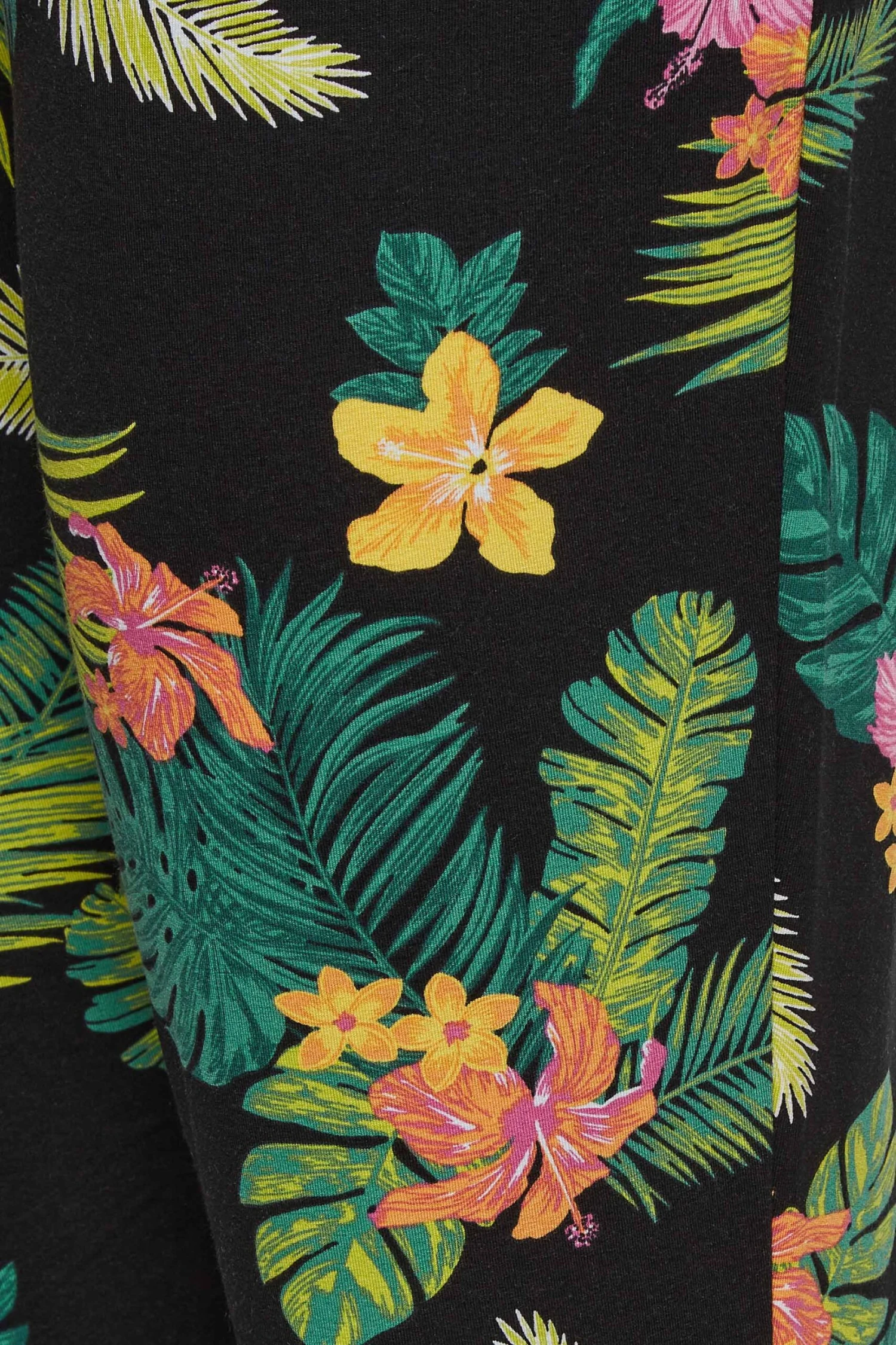 YOURS - Pantalon Noir Fluide Ample Design Tropical – Image 5