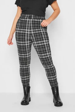 Pantalon Slim Stretch Noir à Carreaux
