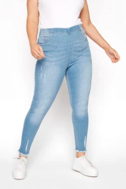 Jegging Bleu Clair Griffures