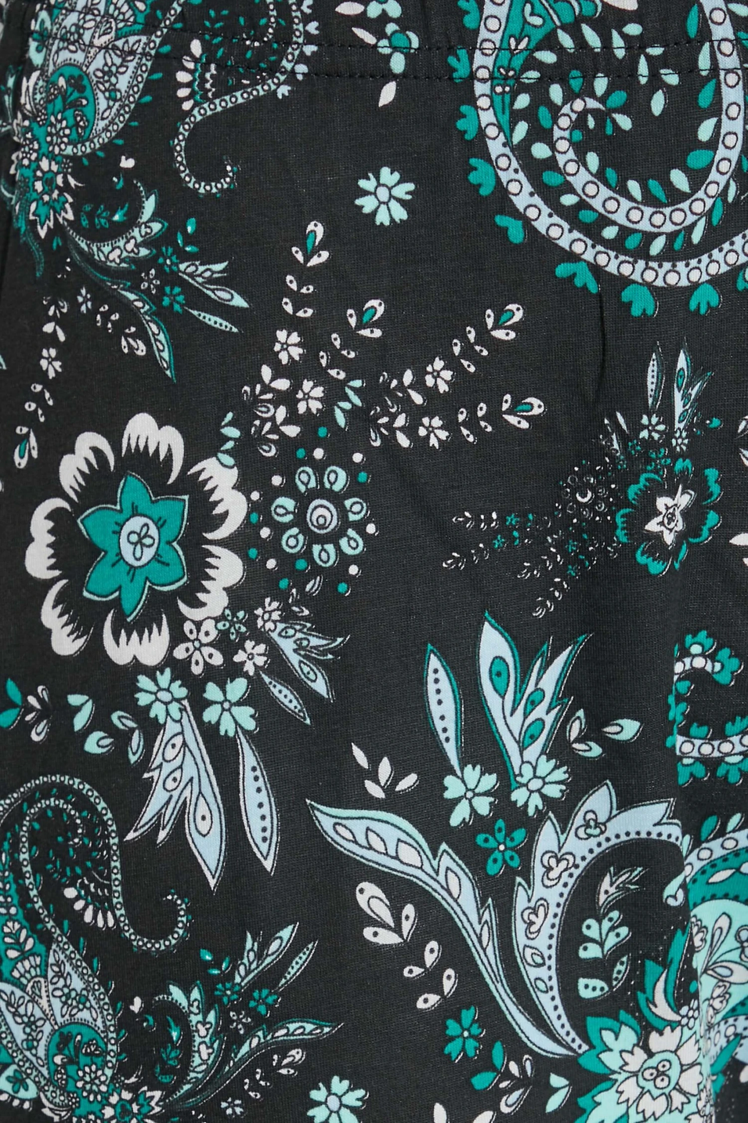 Pantalon Noir & Vert Imprimé Paisley Wide Leg – Image 3