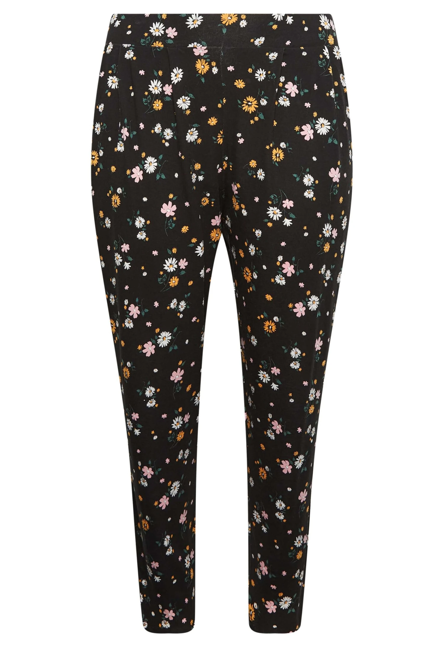 YOURS - Pantalon Style Sarouel Noir Floral Jaune â Image 5