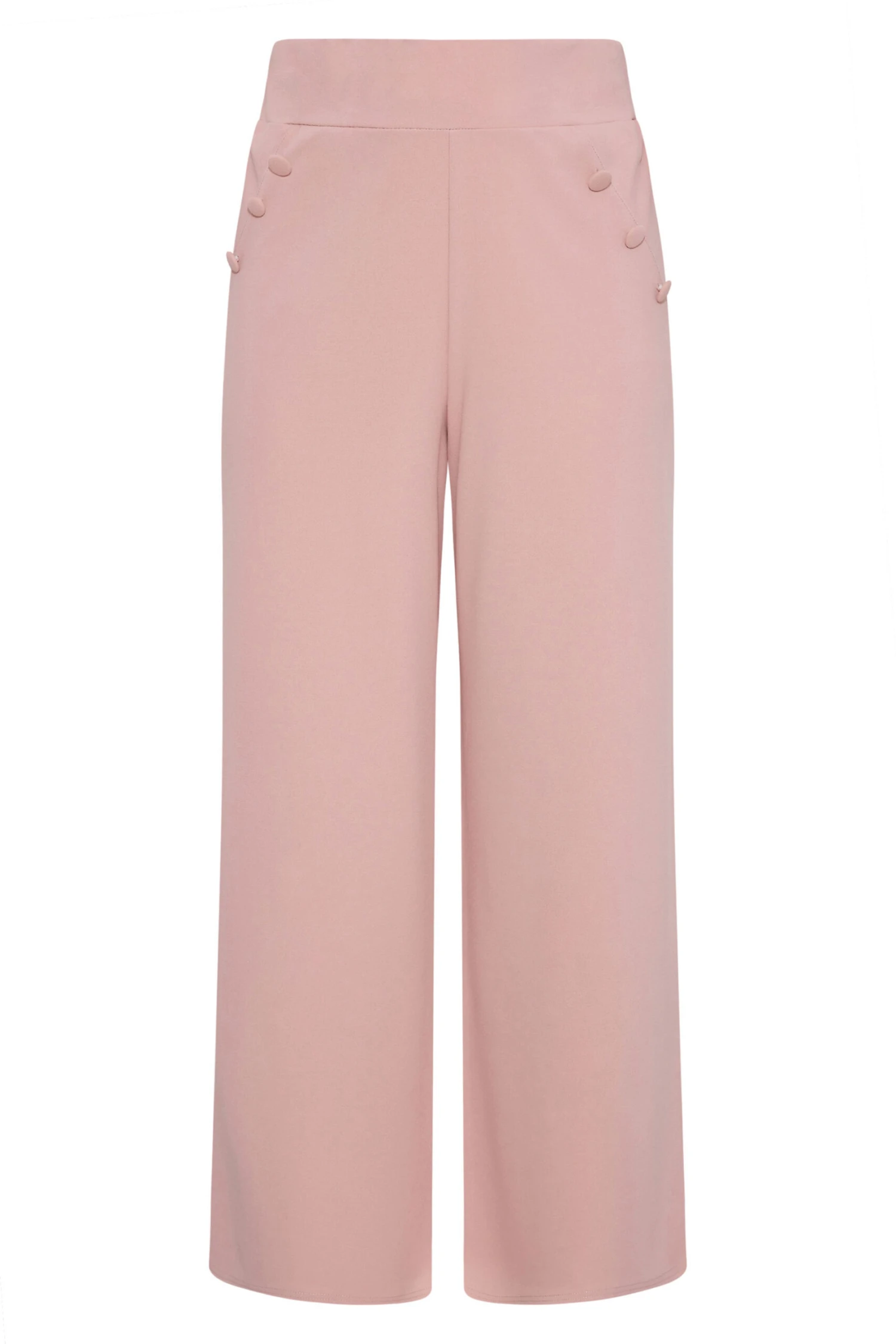 YOURS LONDON - Pantalon Rose Pâle Crêpé Style Ample – Image 5