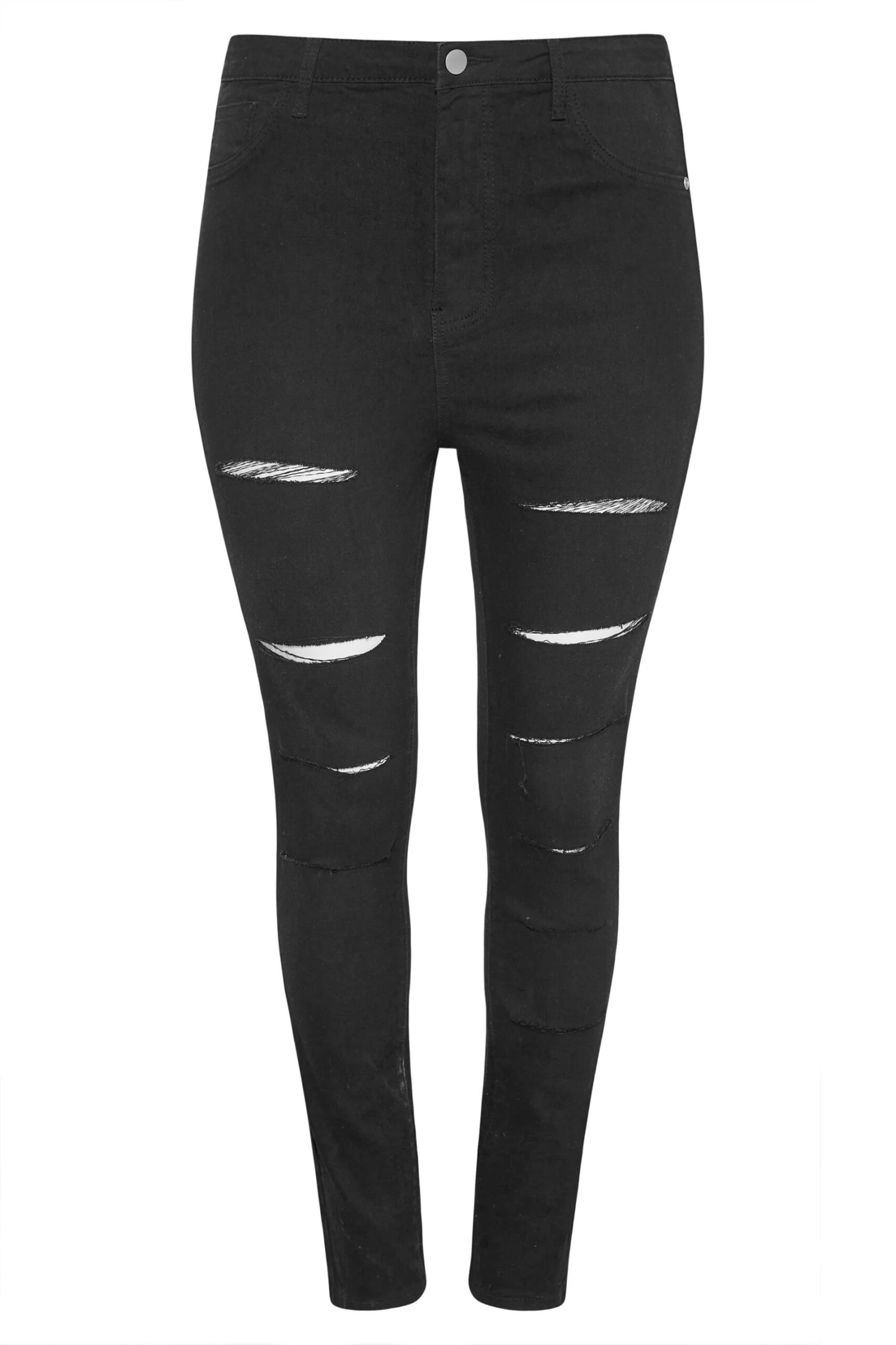 Skinny Jean AVA Noir Extensible Déchiré – Image 4