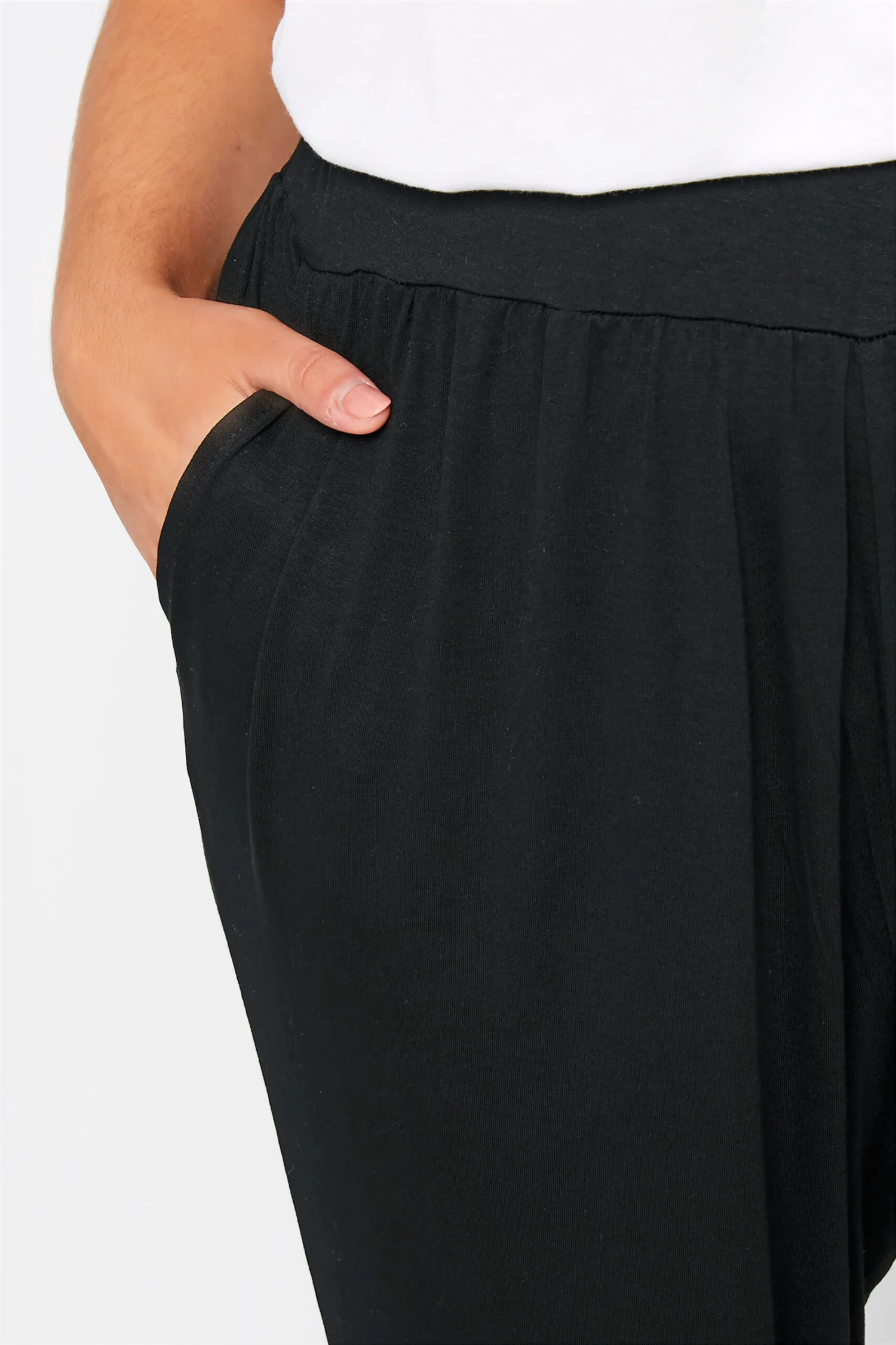 Jogging Pantacourt En Jersey Noir – Image 3