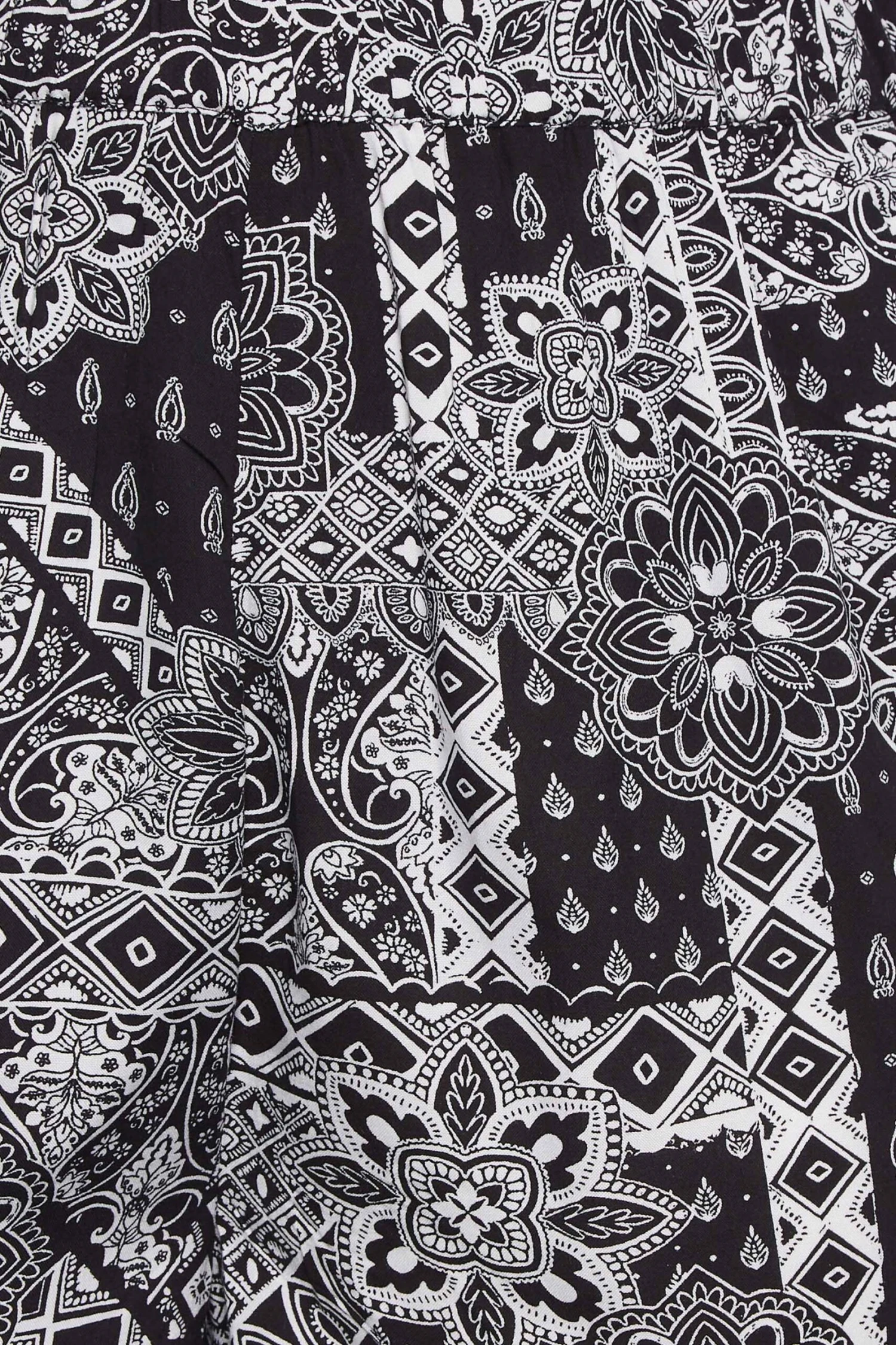 YOURS - Pantalon Wide Leg Noir Imprimé Paisley – Image 4