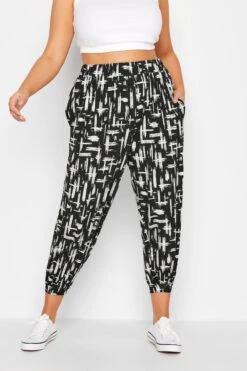 YOURS - Pantalon Fluide Noir Griffé En Jersey