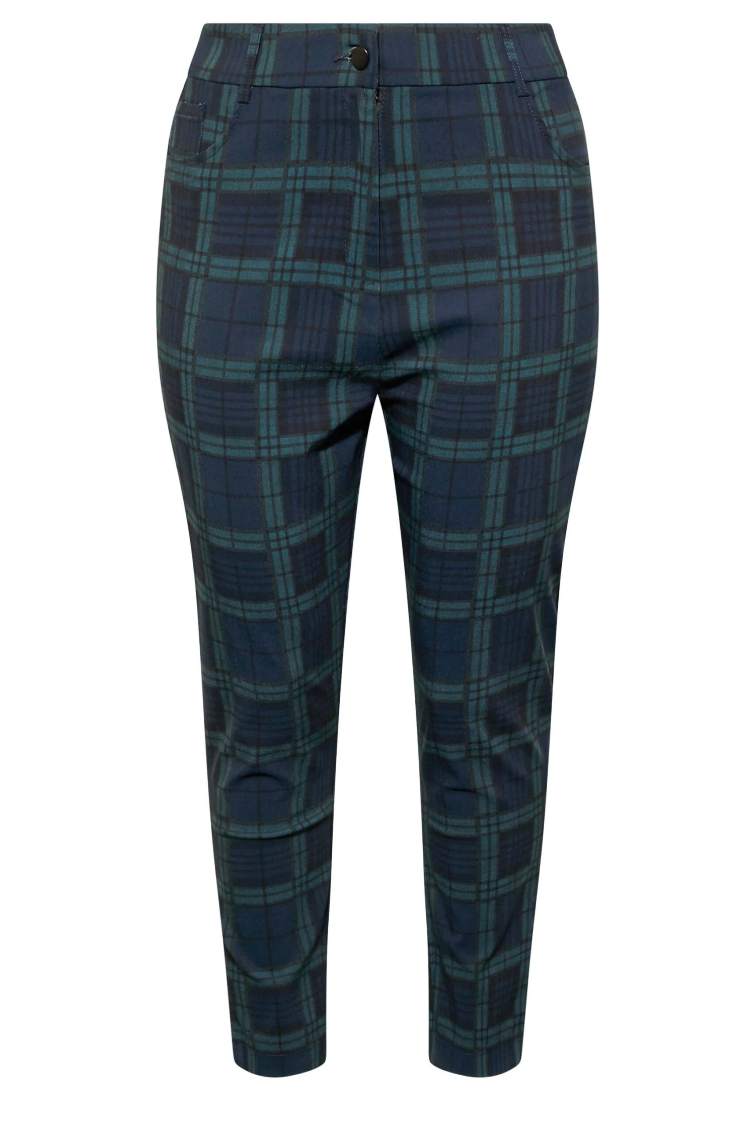 Pantalon Slim Stretch Bleu & Vert à Carreaux – Image 4