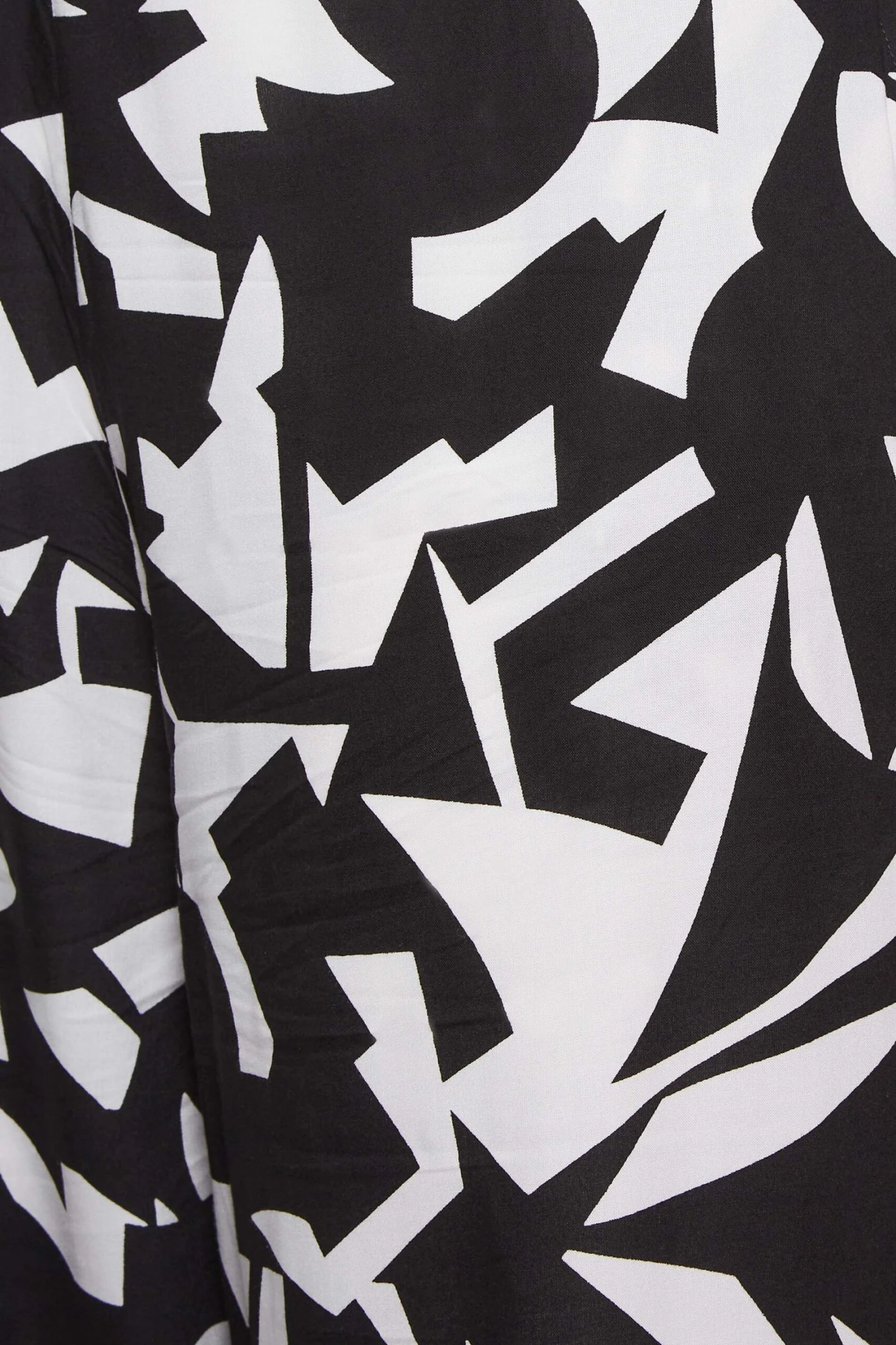 YOURS - Pantalon Wide Leg Noir & Blanc Imprimé Abstrait – Image 3