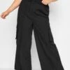 LIMITED COLLECTION - Pantalon Noir Cargo Coupe Wide Leg