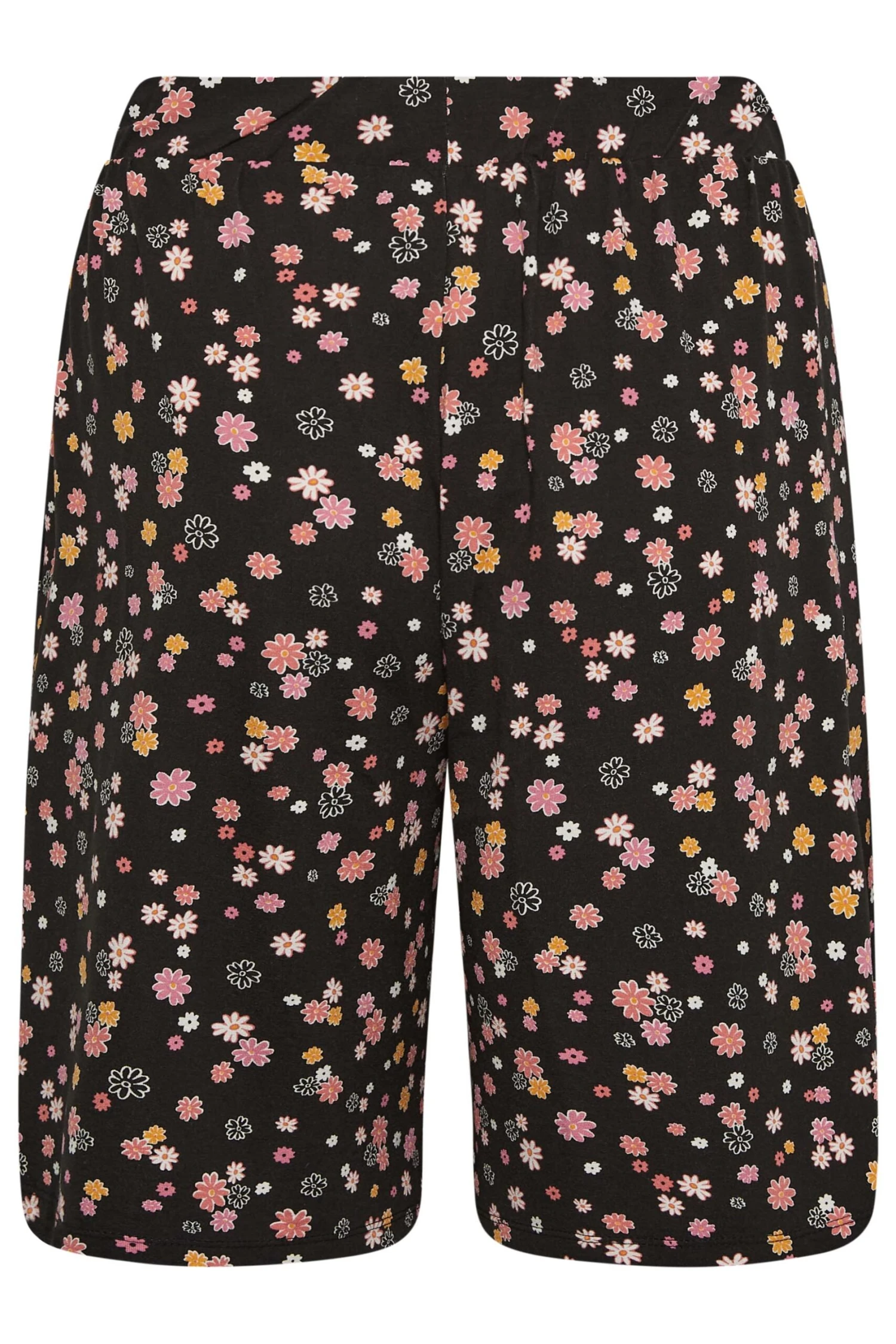 YOURS - Short Noir & Rose Floral Ample En Jersey – Image 6
