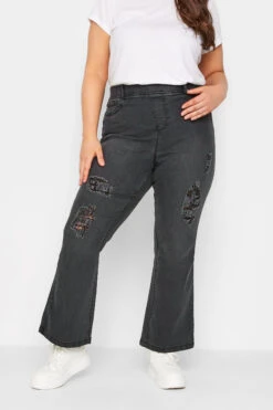 Jegging HANNAH Noir Délavé Bootcut