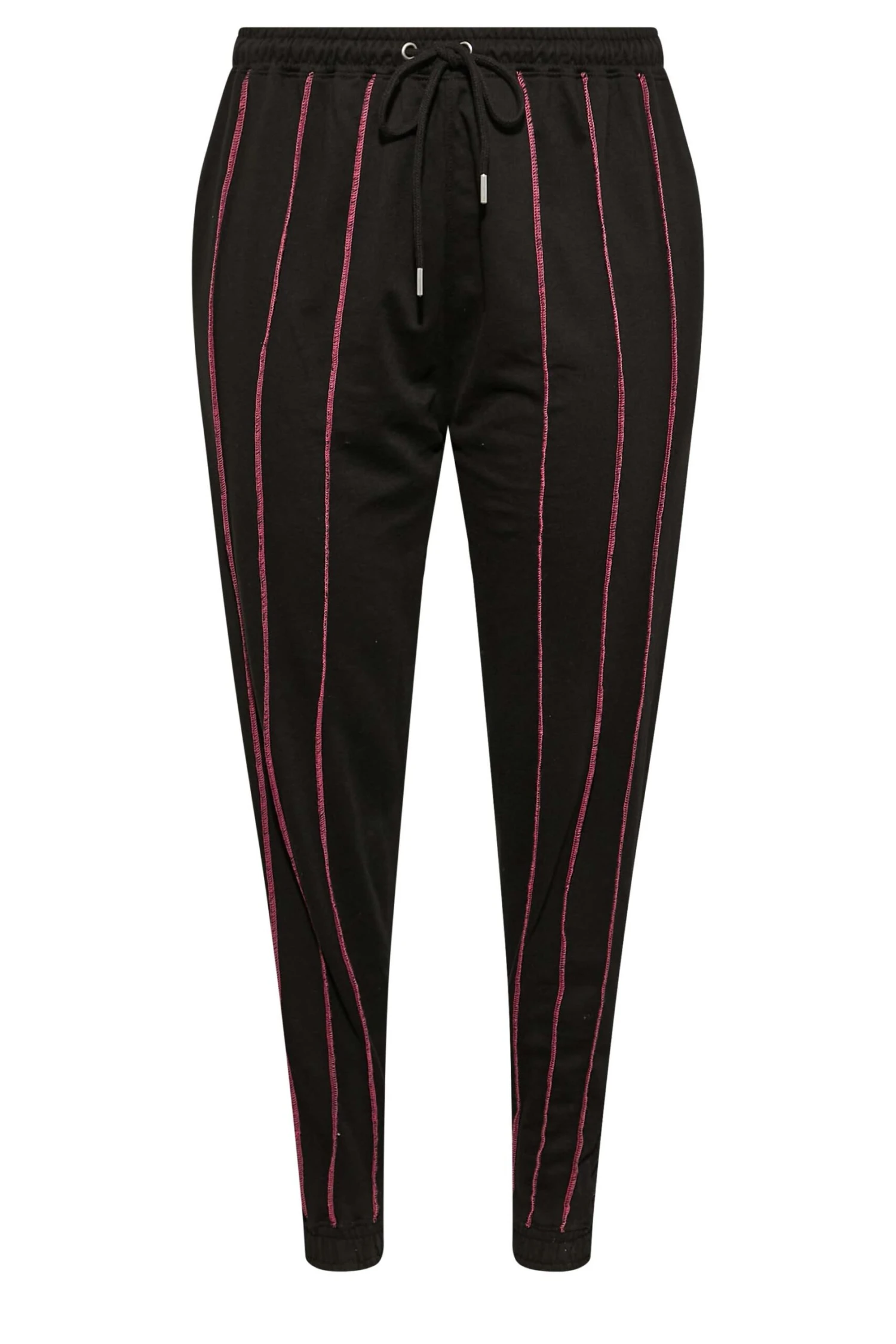 Jogging Noir Coutures Roses En Jersey – Image 5