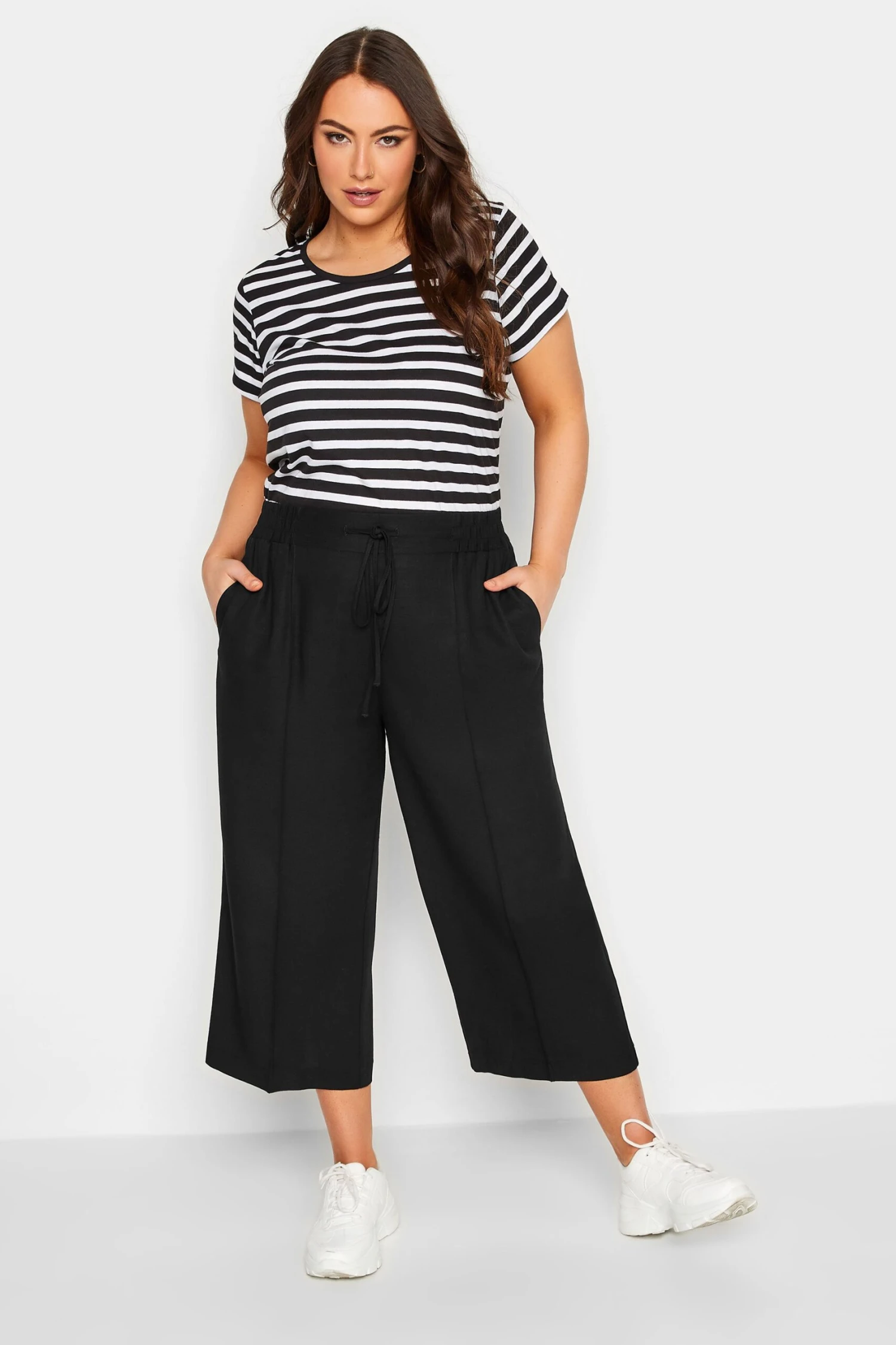 YOURS - Jupe-Culotte Noir Plissé En Lin Mixte – Image 2