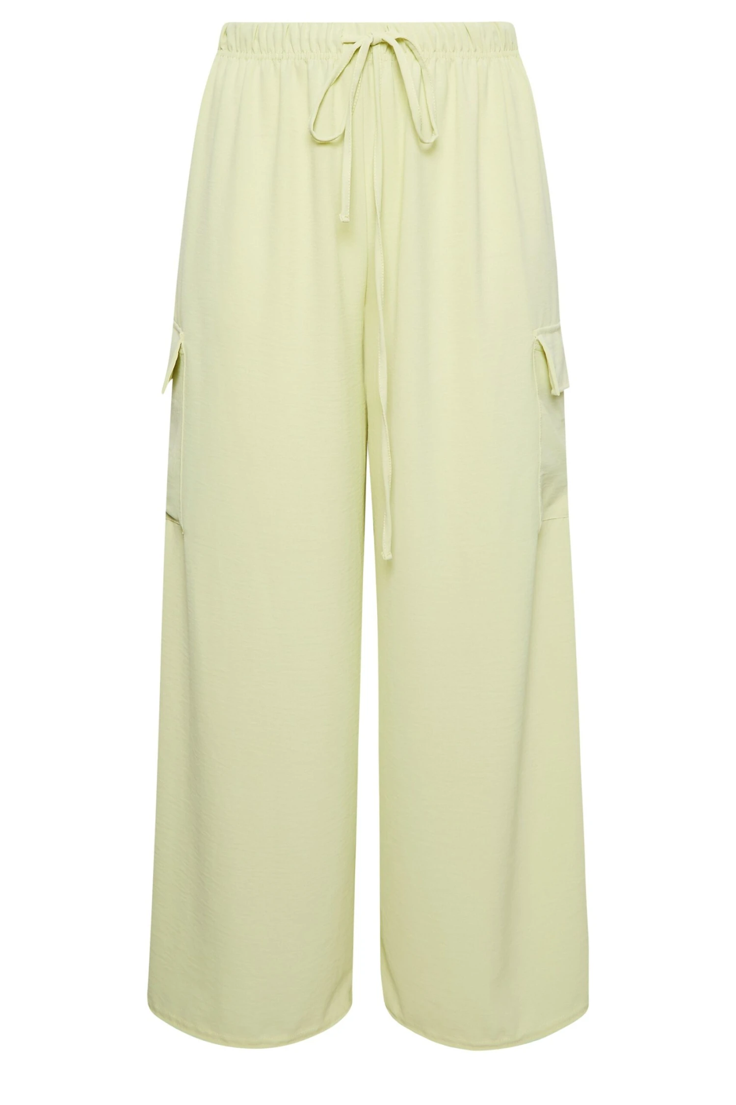 YOURS - Pantalon Vert Citron Wide Leg Crêpé En Cargo – Image 5
