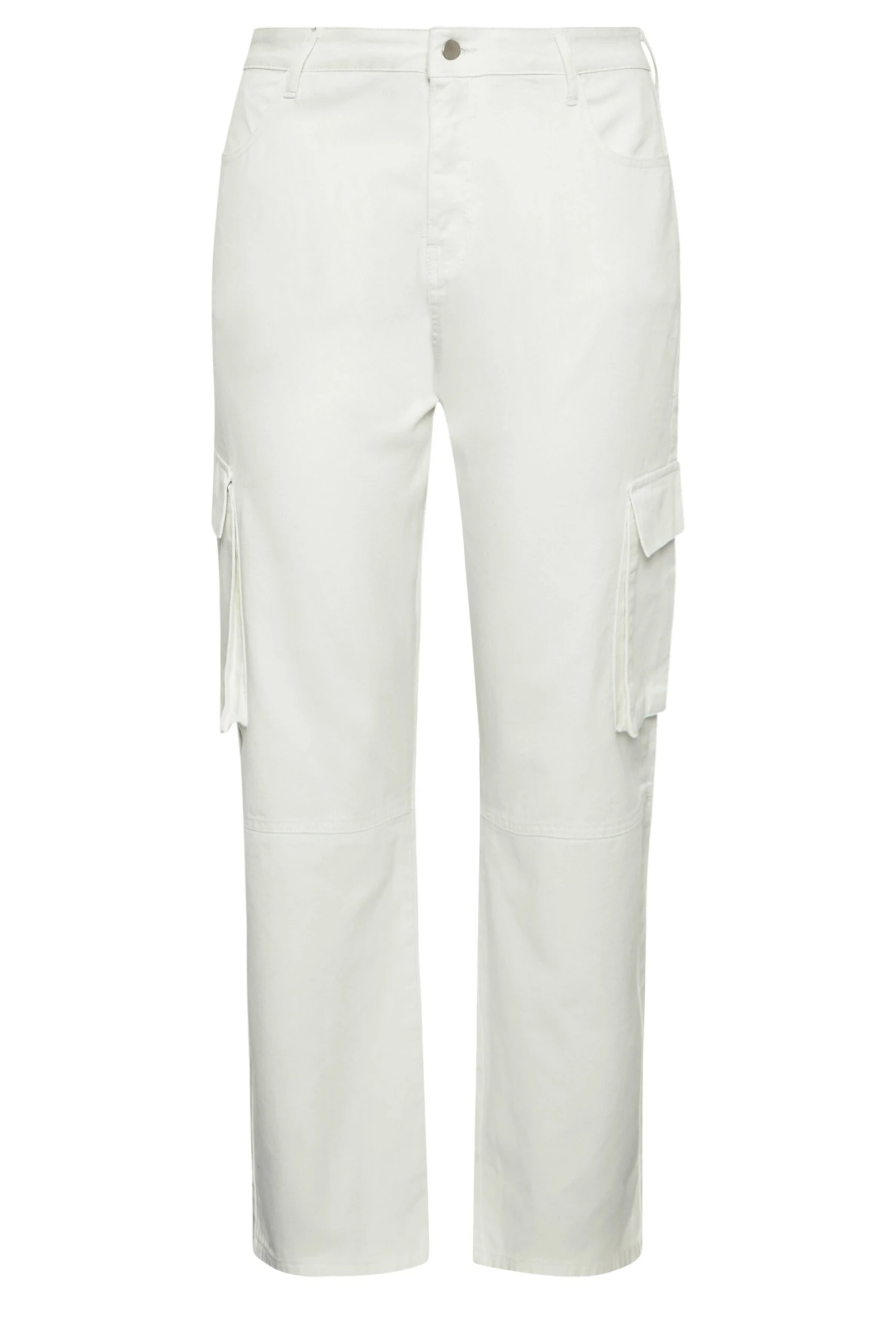YOURS - Pantalon Cargo Blanc Ample à Poches – Image 4