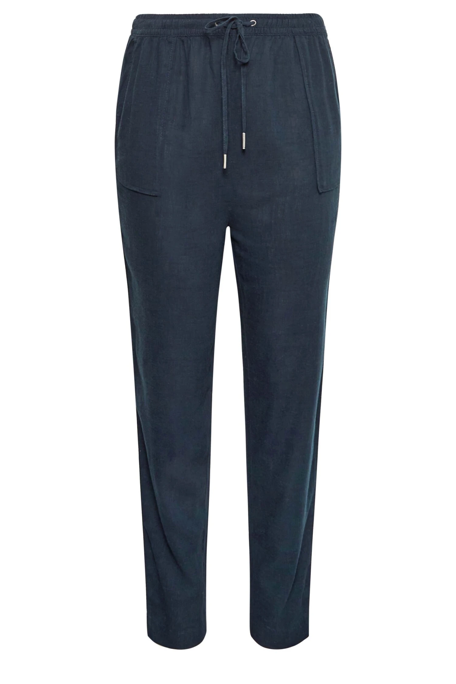 YOURS - Jogging Bleu Marine En Lin Coupe Droite – Image 5