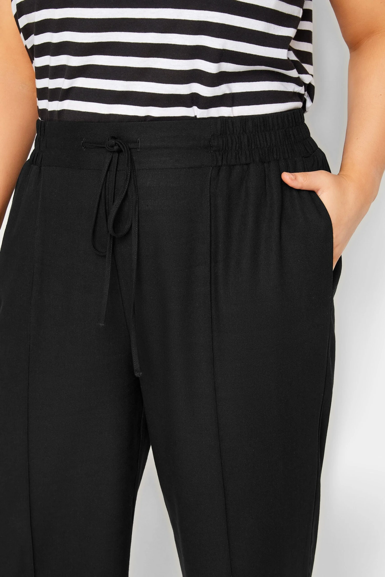 YOURS - Jupe-Culotte Noir Plissé En Lin Mixte – Image 3