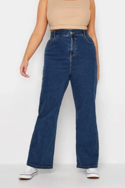 YOURS - Jean Bleu Foncé Wide Leg Taille Élastique