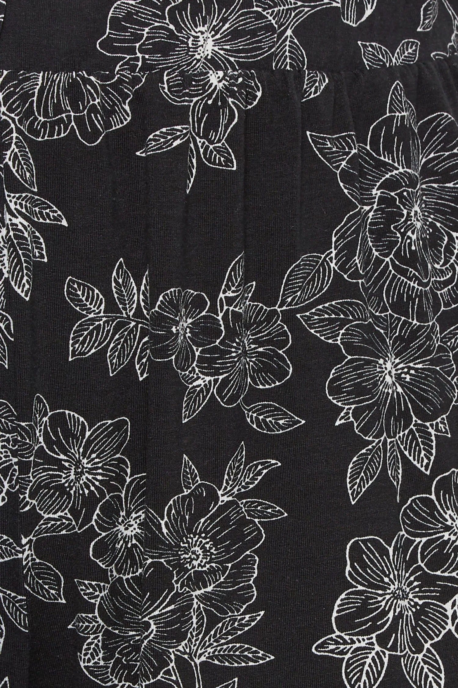 YOURS - Jogging Noir Floral Ample En Jersey à Poches – Image 3