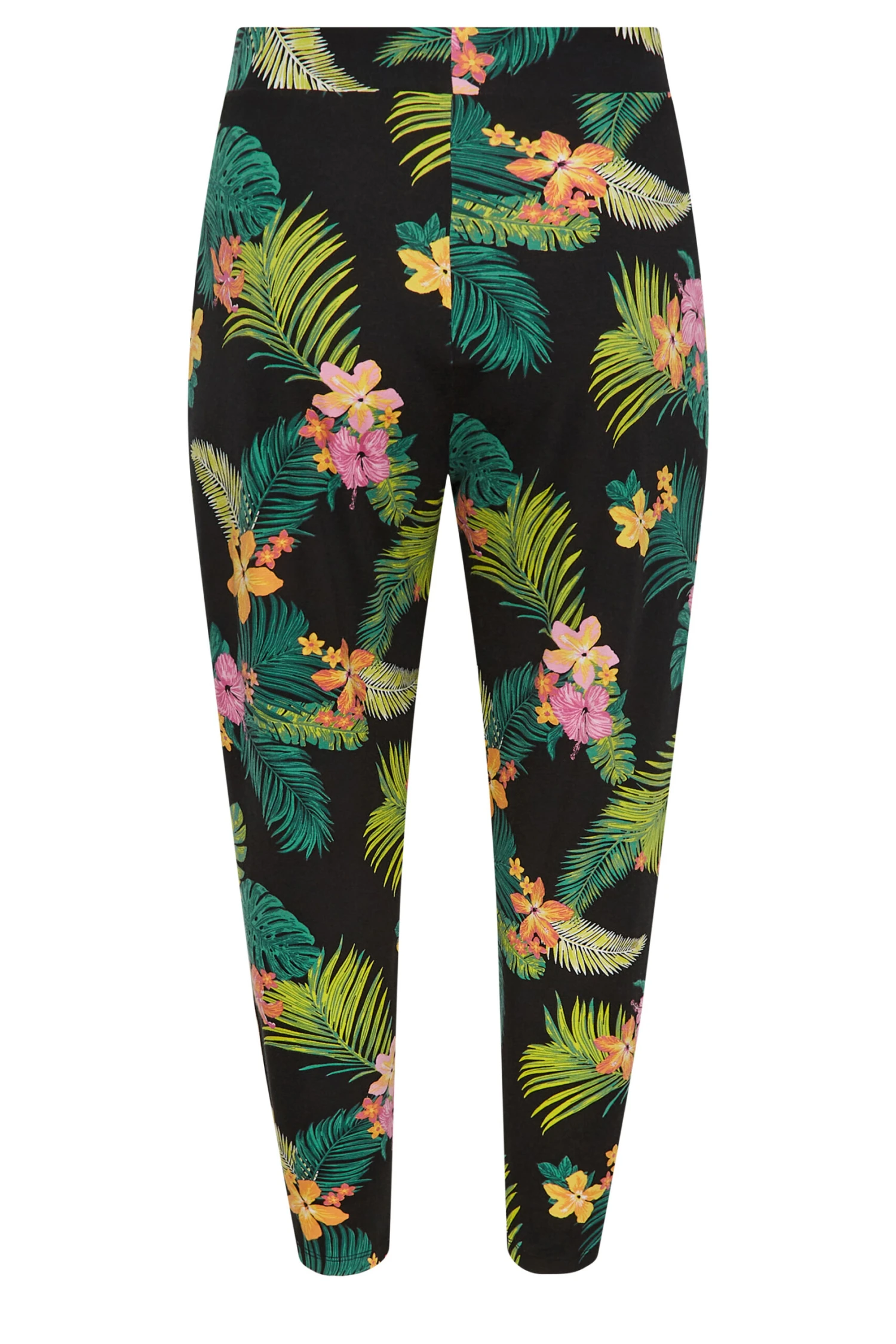 YOURS - Pantalon Noir Fluide Ample Design Tropical – Image 7