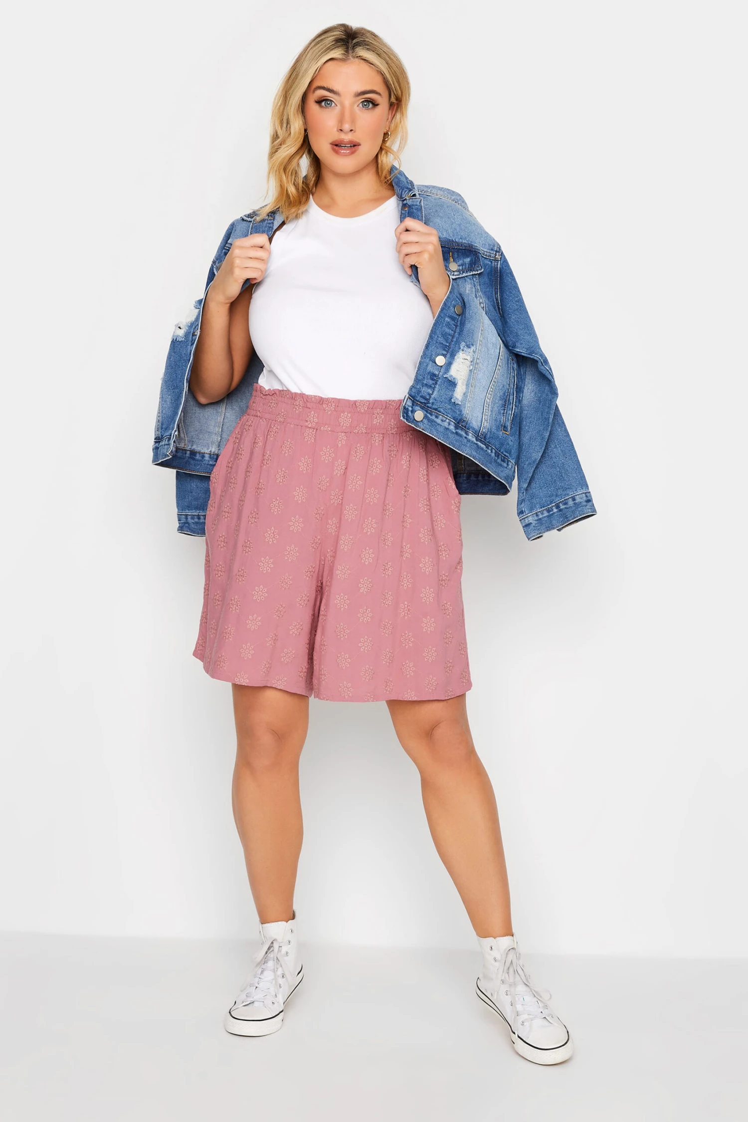 YOURS - Short Rose Ample Fluide Broderie Anglaise – Image 2