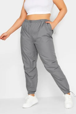 YOURS - Pantalon Gris Charbonneux Style Parachûte à Poches