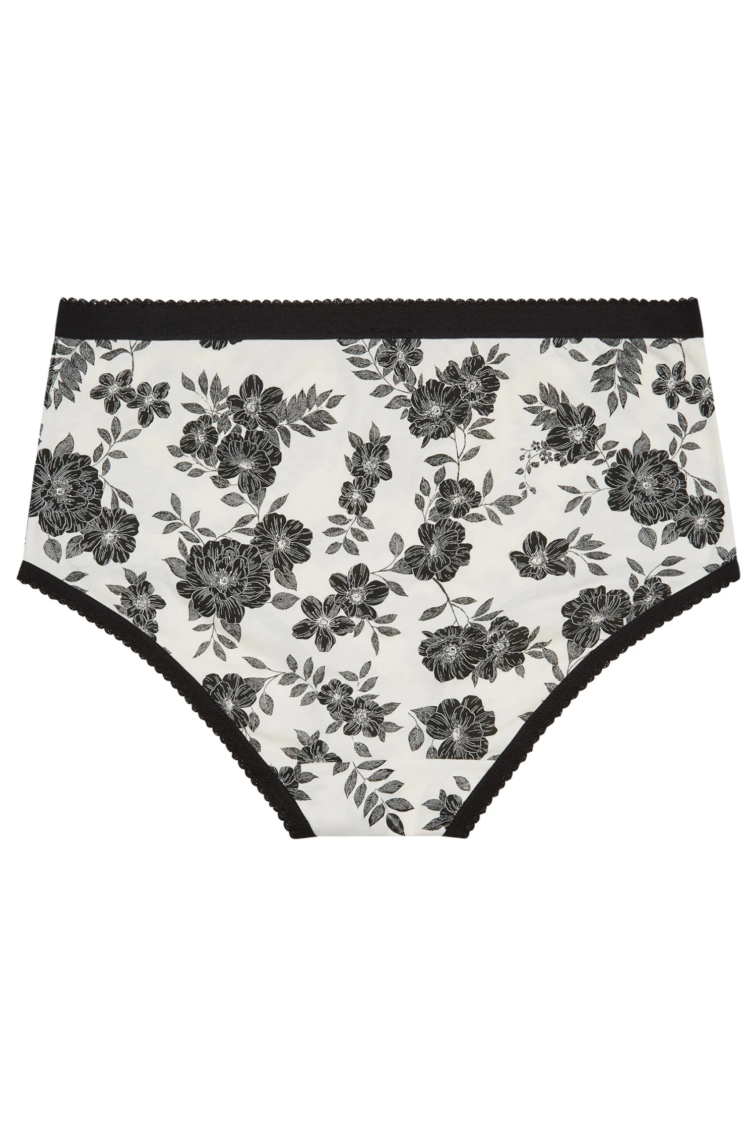 YOURS - Lot De 5 Culottes Noires & Blanches Floral Uni – Image 5