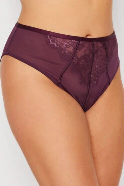 Culotte Bordeaux Dentelle Satiné Floral