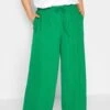 YOURS - Pantalon Wide Leg Vert Pomme En Sergé