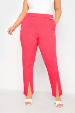 LIMITED COLLECTION - Pantalon Rose Flashy Fentes Aux Ourlets