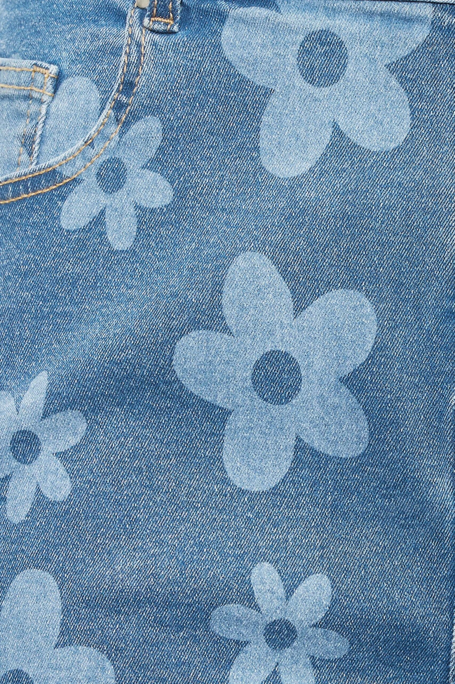 YOURS - Short Bleu Clair Floral Stretch – Image 4