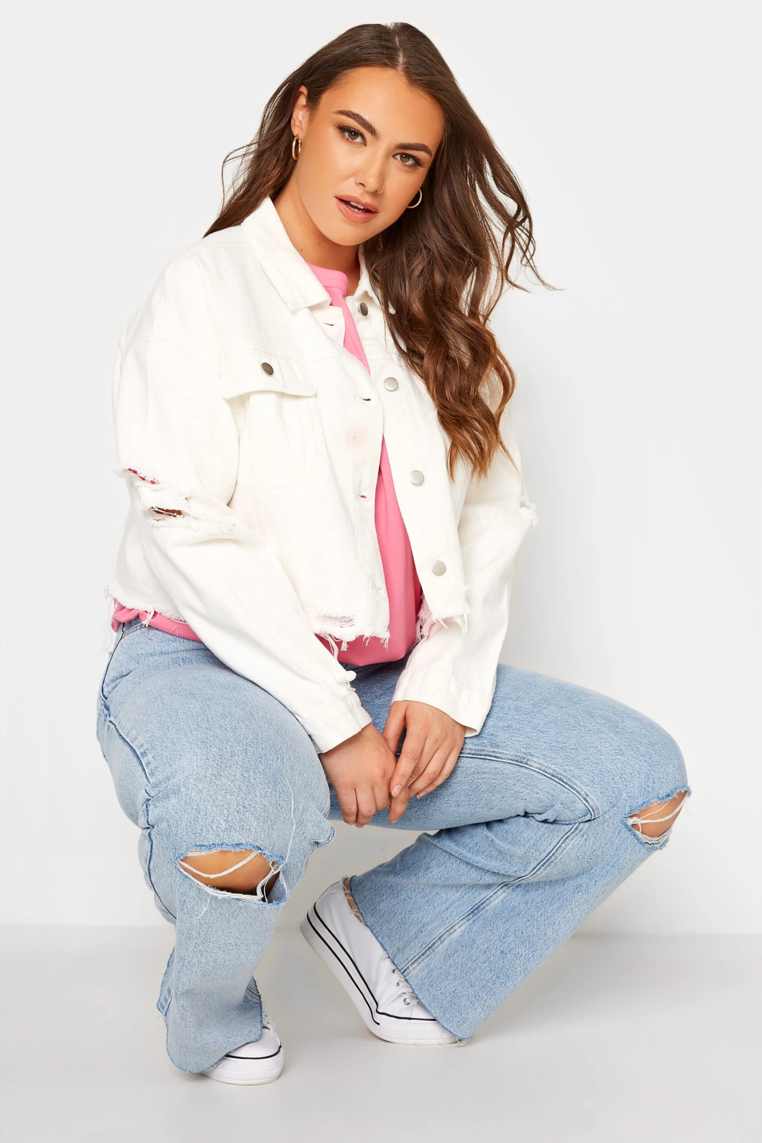 YOURS FOR GOOD - Jean Bleu Délavé Coupe Droite Déchiré – Image 5