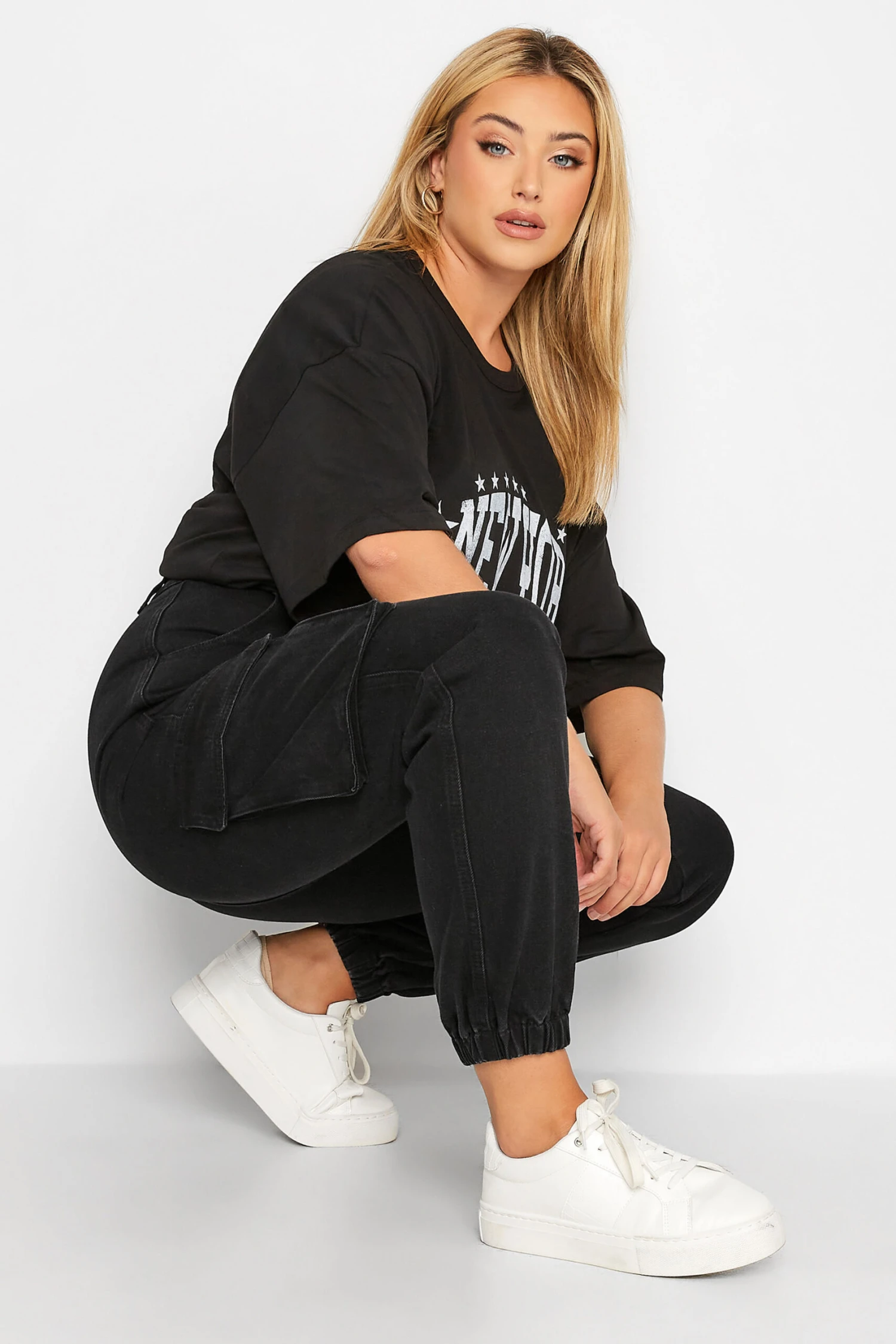 Jean Noir Cargo Délavé – Image 3