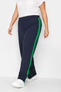 YOURS - Pantalon Bleu Marine Bande Verte Wide Leg