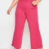 YOURS - Pantalon Wide Leg Rose à Bouton