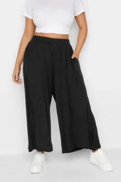 LIMITED COLLECTION - Jupe-Culotte Noir Extra Wide Leg Plissé