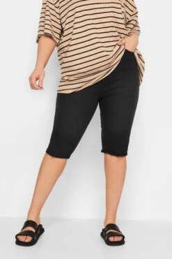 YOURS - Short Noir AVA Ourlets Effilochés