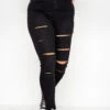 Skinny Jean AVA Noir Extensible Déchiré