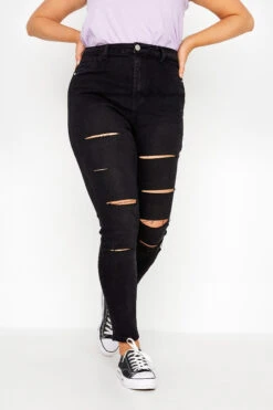 Skinny Jean AVA Noir Extensible Déchiré