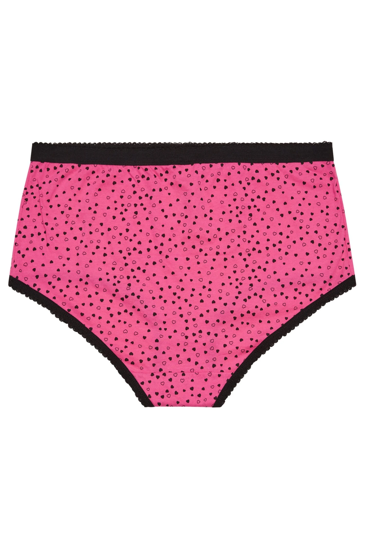 YOURS - Lot De 5 Culottes Roses & Noires Coeurs – Image 5